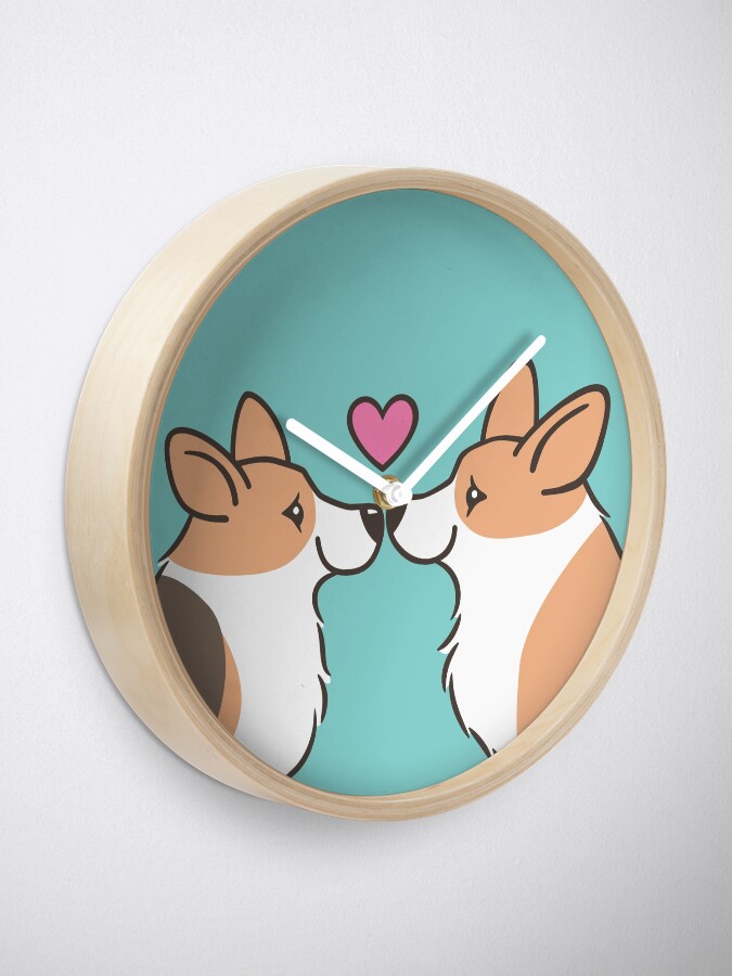 Alternate view of Corgi Love Clock