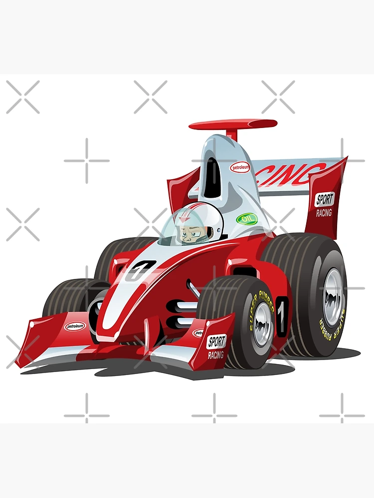 Carte de vœux avec l'œuvre « Voiture de Formule 1 Rouge Pop Art