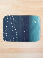 Garland of stars, teal ocean Bath Mat