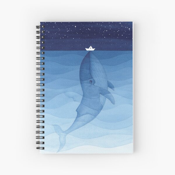 Blue whale, sea animal Spiral Notebook