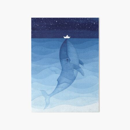 Blue whale, sea animal Art Board Print