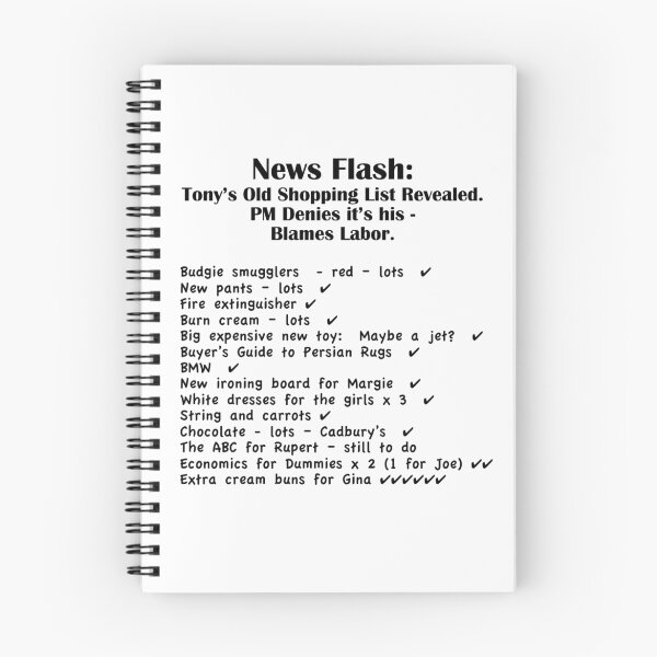 Item preview, Tony's Shopping List - Black Text designed and sold by Heatherian.