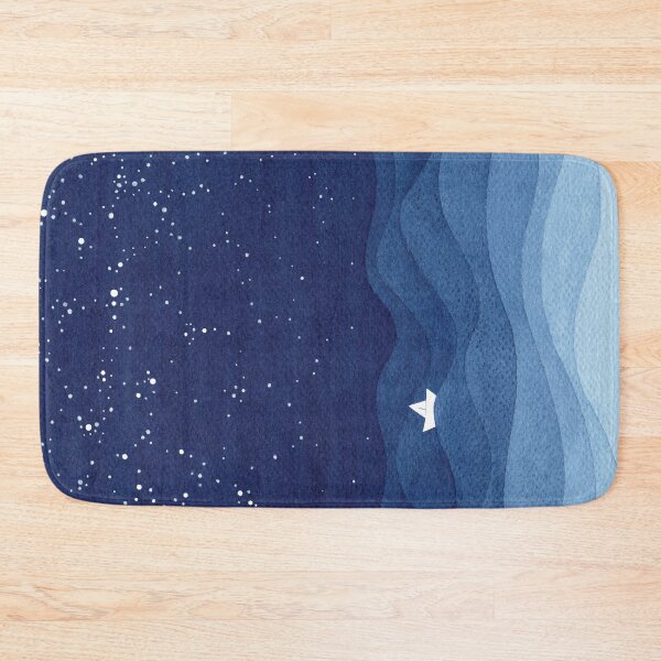 Item preview, blue ocean waves, sailboat ocean stars designed and sold by VApinx.