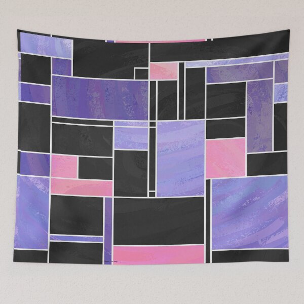 Item preview, Mondrian Purple Pink Black  designed and sold by ImagineThatNYC.