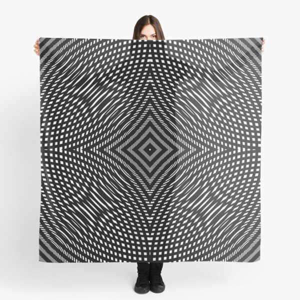 #Op #Art, #Symmetry, #Parallel, Geometry, Colorfulness, Architecture, Monochrome, Darkness, Pattern, Design, Repetition Scarf