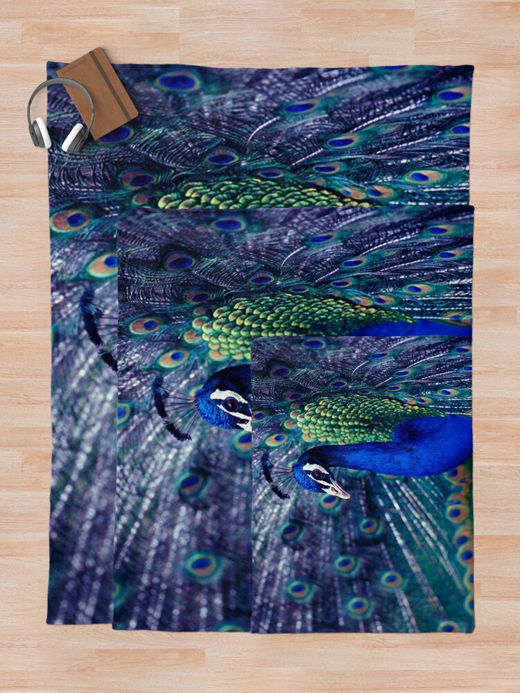 "Blue Peacock" Throw Blanket for Sale by ErikaKaisersot Redbubble