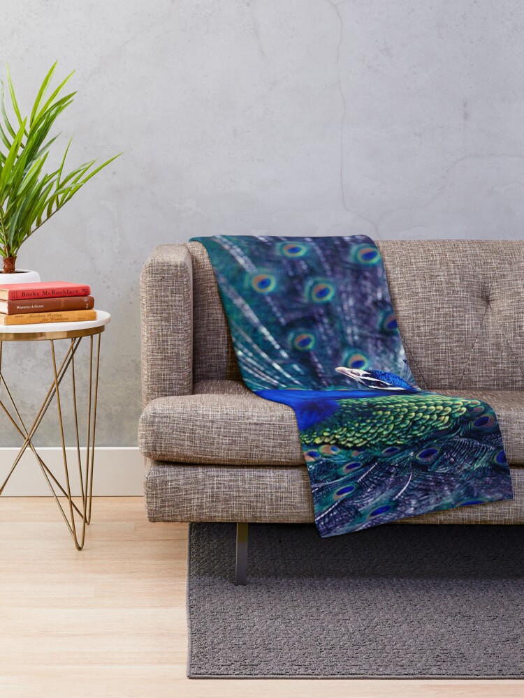 "Blue Peacock" Throw Blanket for Sale by ErikaKaisersot Redbubble