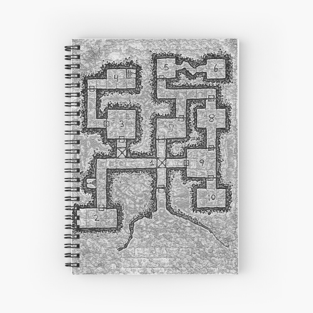 Old School Dungeon Map Design 3 Spiral Notebook