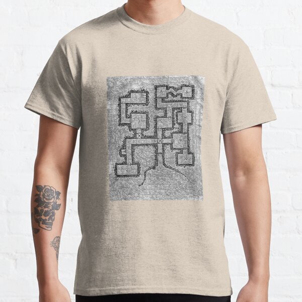 Old School Dungeon Map Design 3 Classic T-Shirt