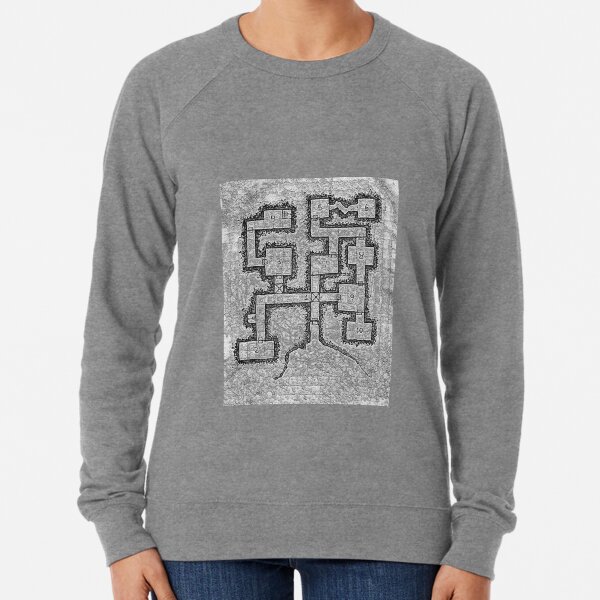Old School Dungeon Map Design 3 Lightweight Sweatshirt