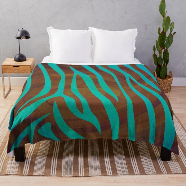 Item preview, Zebra Brown and Teal Print designed and sold by ImagineThatNYC.