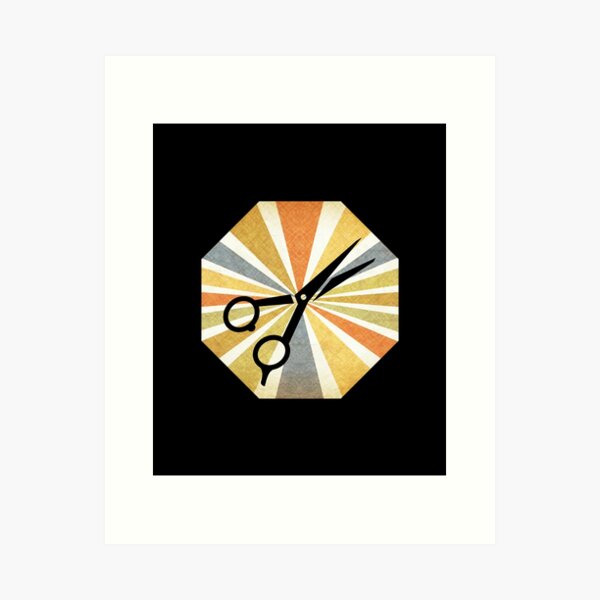 Item preview, RETRO HAIR STYLIST HAIRDRESSER SCISSOR BEAUTY SCHOOL print designed and sold by rdorsey8.