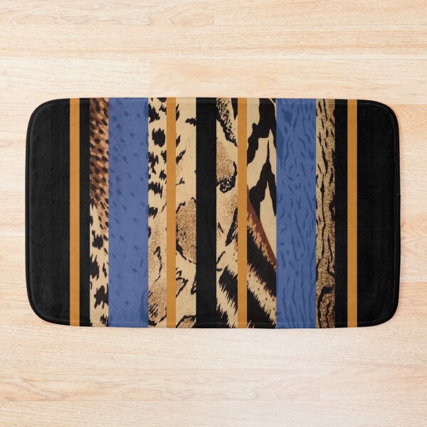 Item preview, Animal Print with Blue and Organge Stripes designed and sold by mkeast.