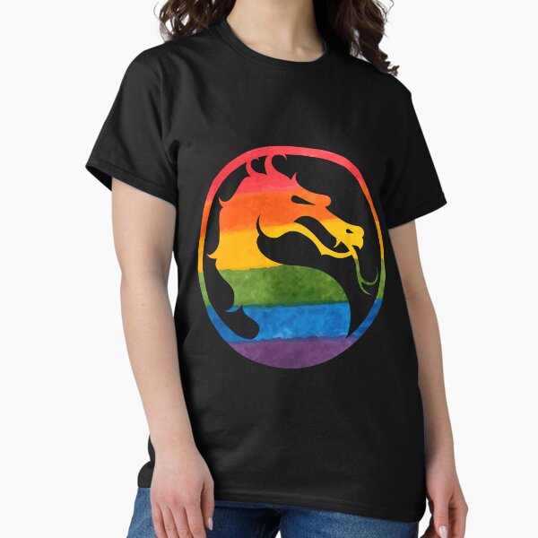 Artikel-Vorschau von Tödliches Kombat Stolz-Monats-Drache-Logo-Shirt, designt und verkauft von judgmentfist.
