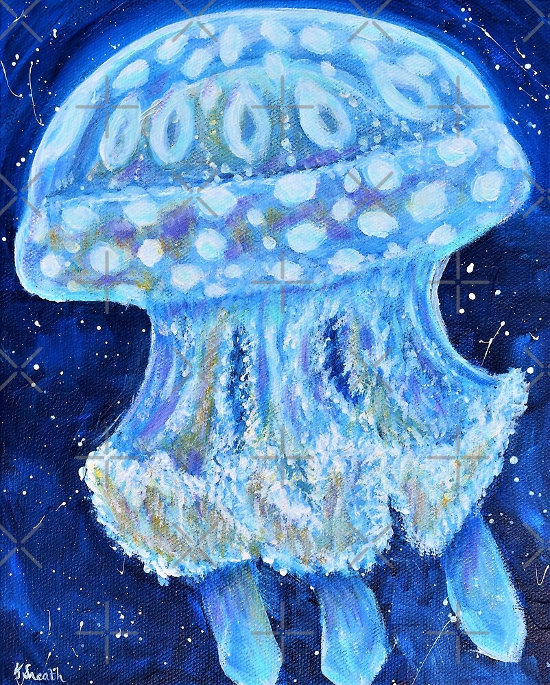 "Blue Jellyfish Painting" by Kirsten Sneath Redbubble