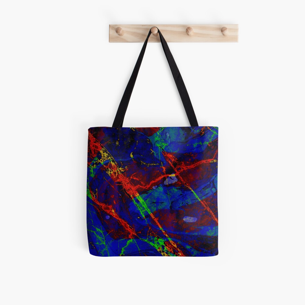 Colorful Red Blue Marble Pattern Tote Bag