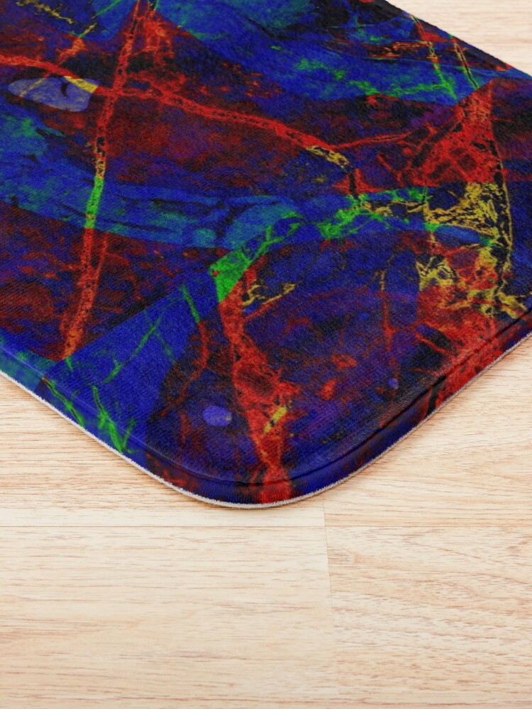 Alternate view of Colorful Red Blue Marble Pattern Bath Mat