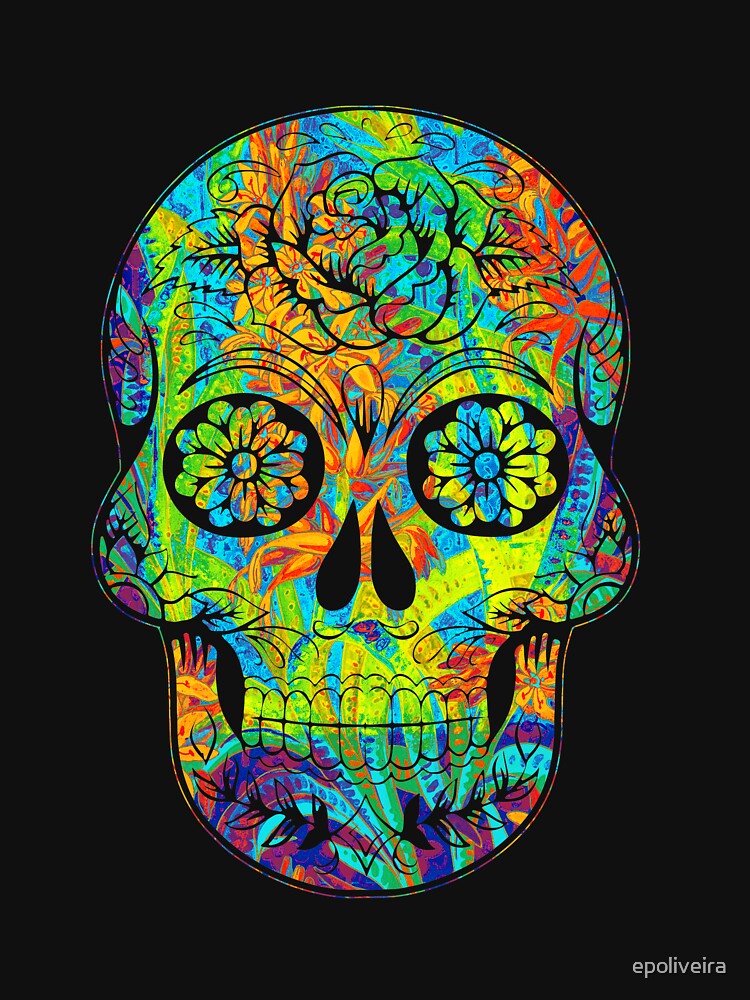 cool floral skull art by epoliveira