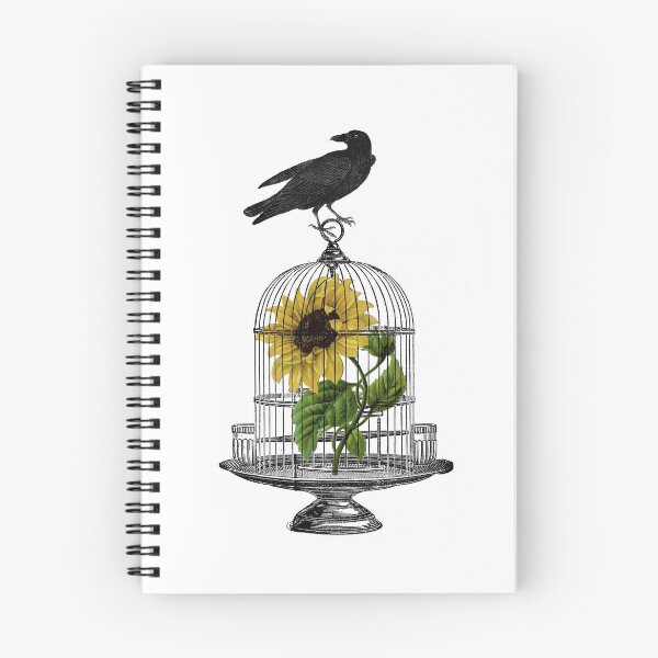 Item preview, Raven on Birdcage with Sunflower designed and sold by 13Moons.