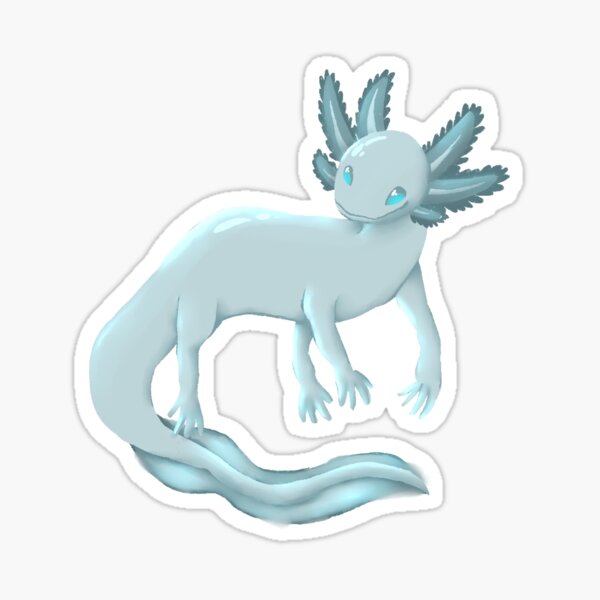 Blue Axolotl Sticker By Keipai Redbubble