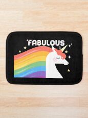 Fabulous Sparkling Rainbow Unicorn Bath Mat