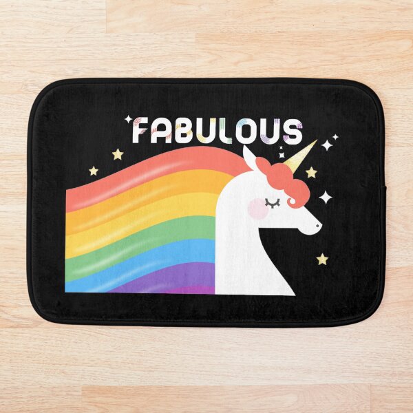 Fabulous Sparkling Rainbow Unicorn Bath Mat