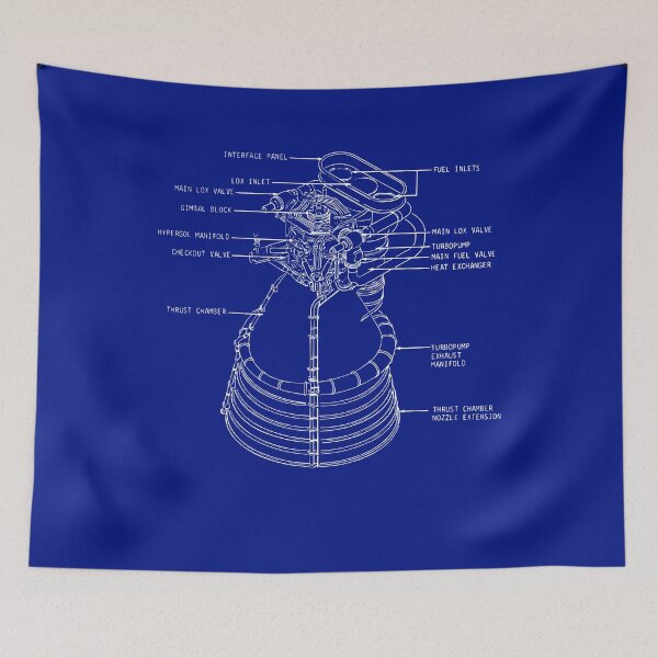 Item preview, F-1 Rocket Motor Saturn V Schematic Blueprint designed and sold by jutulen.