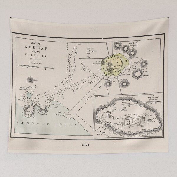 Item preview, Ancient Athens Greece Vintage Map (1901) designed and sold by BravuraMedia.