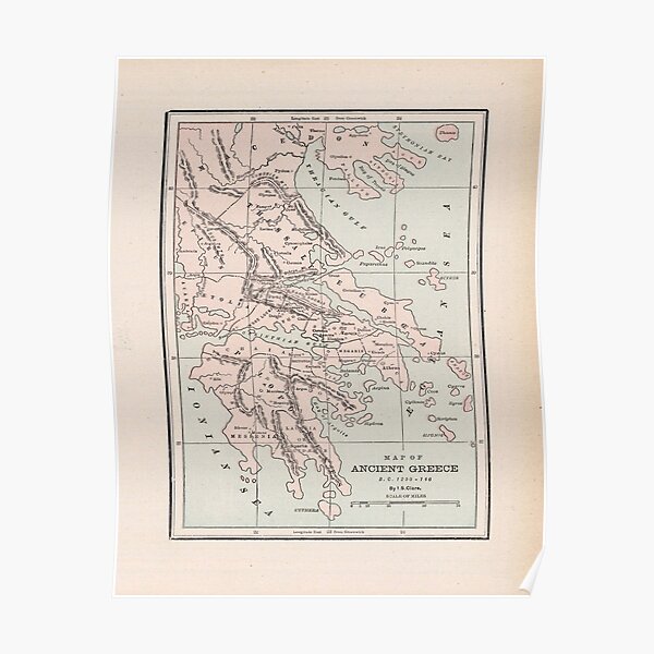 Ancient Greece Map (1901) Poster