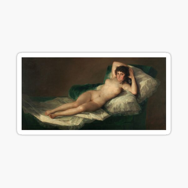 La maja desnuda. #Painting by Francisco de Goya. #NudeMaja, #NakedMaja #nude Sticker
