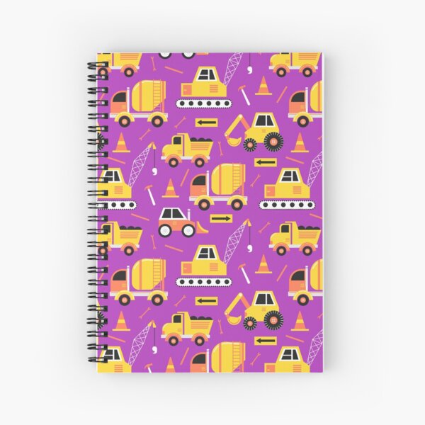 Item preview, Construction Trucks on Bright Purple designed and sold by latheandquill.