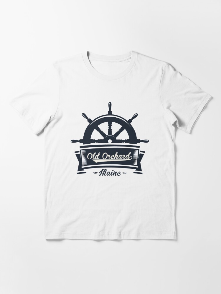 Old Orchard Beach Maine Nautical Design With Ships Wheel T Shirt By