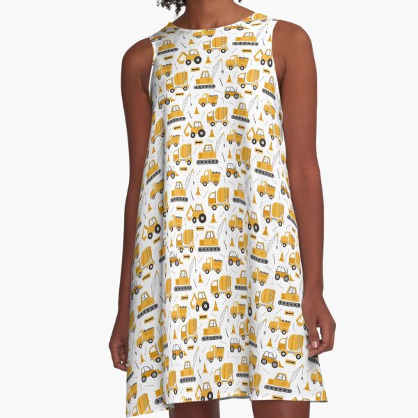 Construction Trucks A-Line Dress