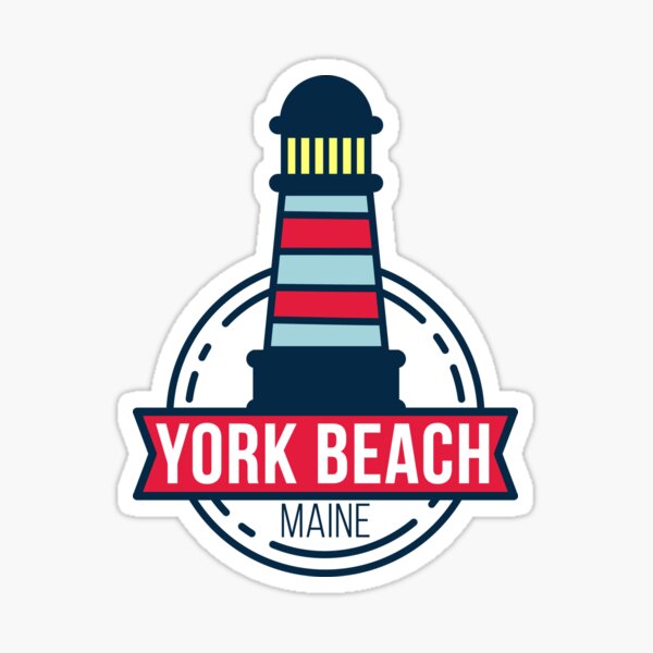 "York Beach Maine Nautical Design with Lighthouse" Sticker for Sale by