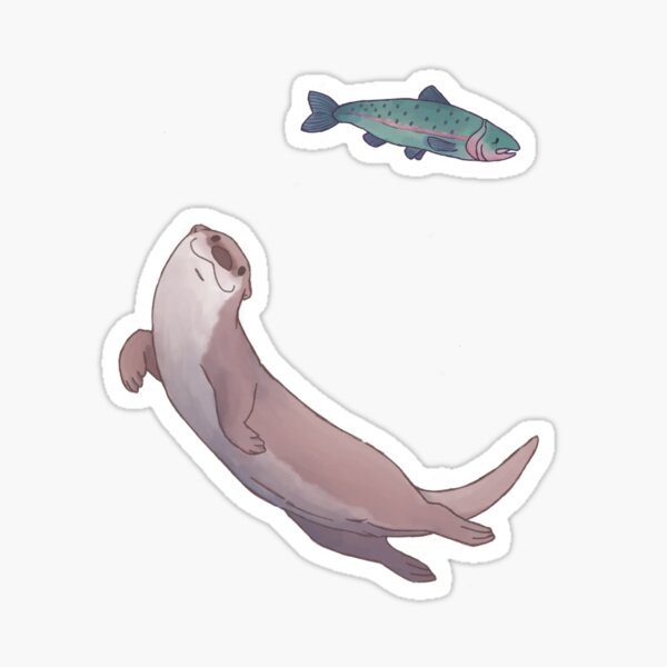Artikel-Vorschau von Schwimmen Flussotter und Forelle Design, designt und verkauft von ManonDeLArt.