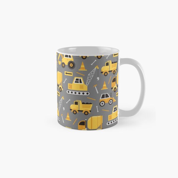 Camiones de construcción en gris Taza clásica