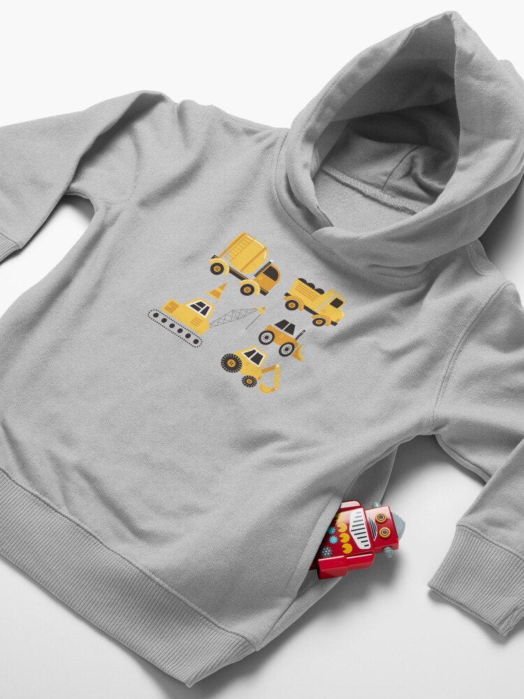 Alternate view of Construction Trucks on Gray Toddler Pullover Hoodie