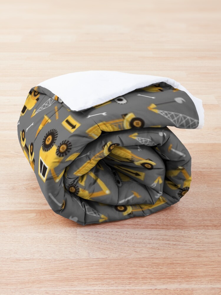 Alternate view of Construction Trucks on Gray Comforter