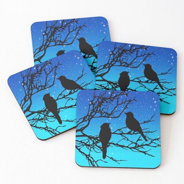 Item preview, Birds on a Branch, Black Against Evening Blue  designed and sold by Marymarice.
