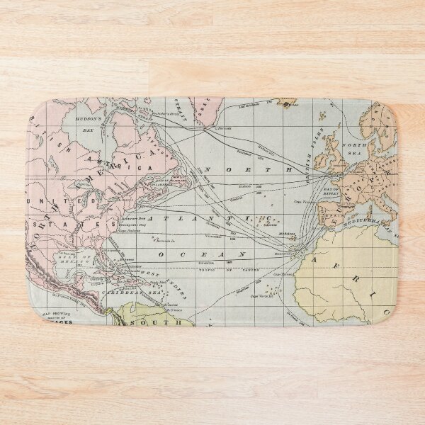 Item preview, Vintage Atlantic Ocean Explorations and Expeditions Map (1901) designed and sold by BravuraMedia.