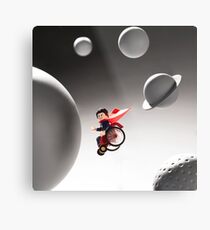Wheelie Spaceman Metal Print