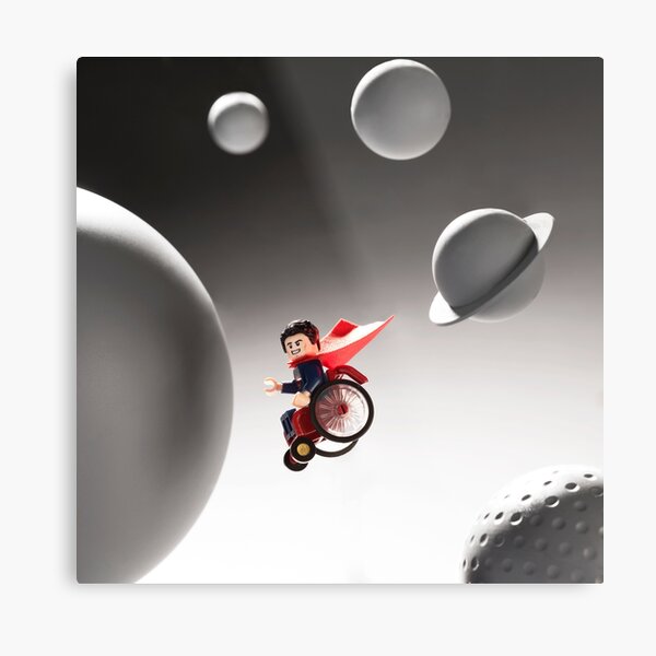 Wheelie Spaceman Metal Print