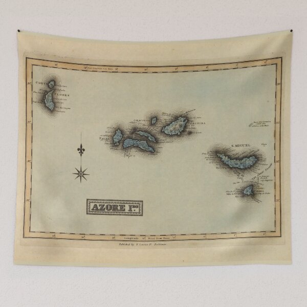 Item preview, Vintage Azores Islands Map (1823) designed and sold by BravuraMedia.