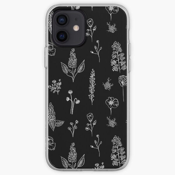 Black wildflowers III Funda blanda para iPhone