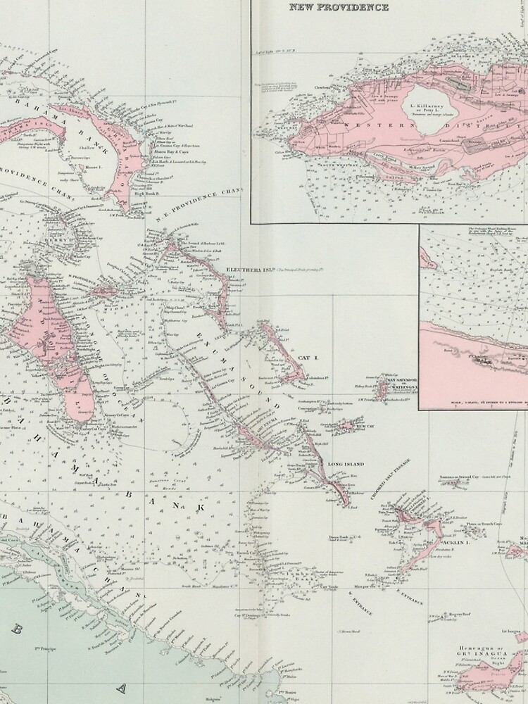 Vintage Map of The Bahamas (1904) by BravuraMedia