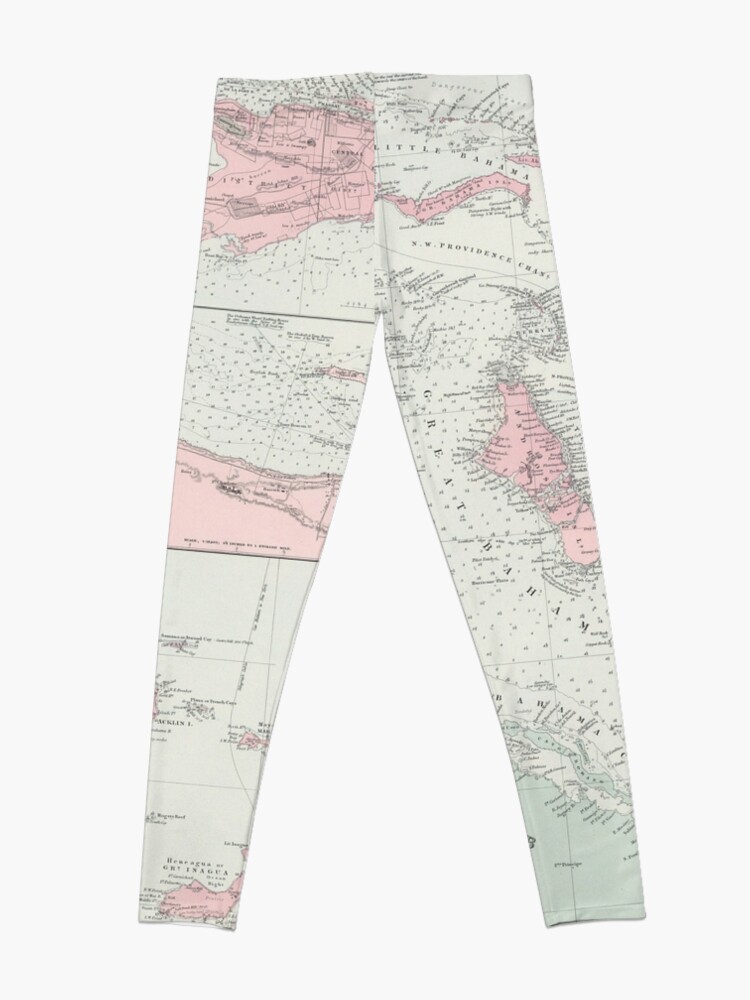 Alternate view of Vintage Map of The Bahamas (1904) Leggings