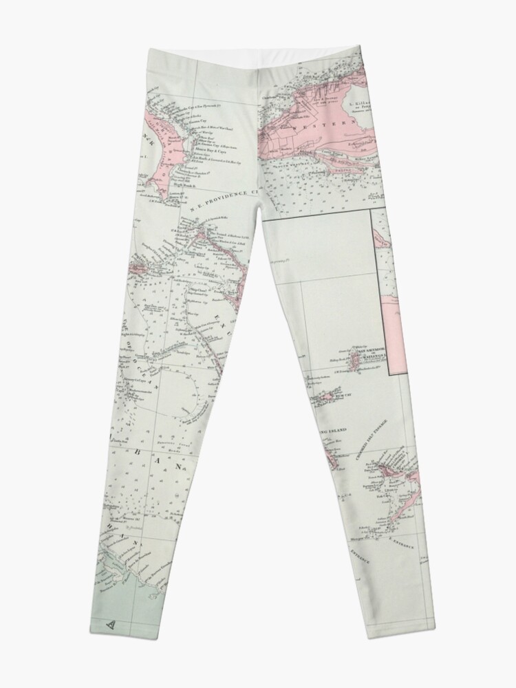 Alternate view of Vintage Map of The Bahamas (1904) Leggings