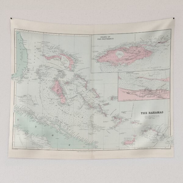 Item preview, Vintage Map of The Bahamas (1904) designed and sold by BravuraMedia.