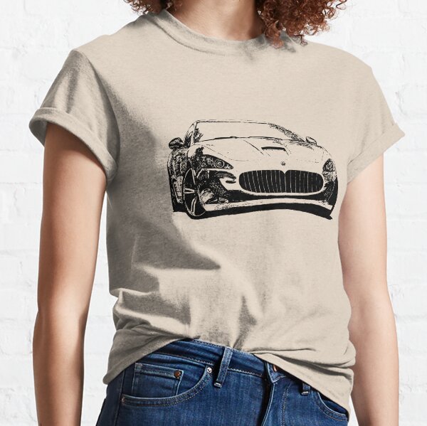 N/N Maserati Logo t-Shirt italien Super Car t-Shirt Fast Cars Trident Logo Cool Car Guy Shirts Blanc 