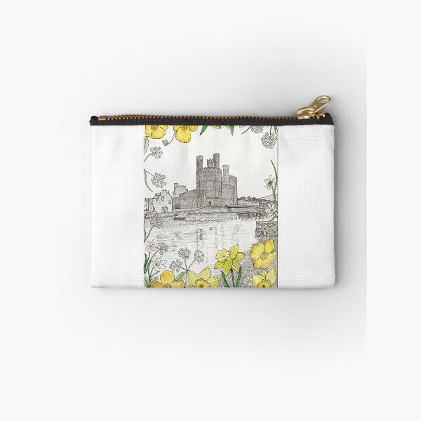 Item preview, Caernafon castle with welsh flower border designed and sold by LawandDraw.